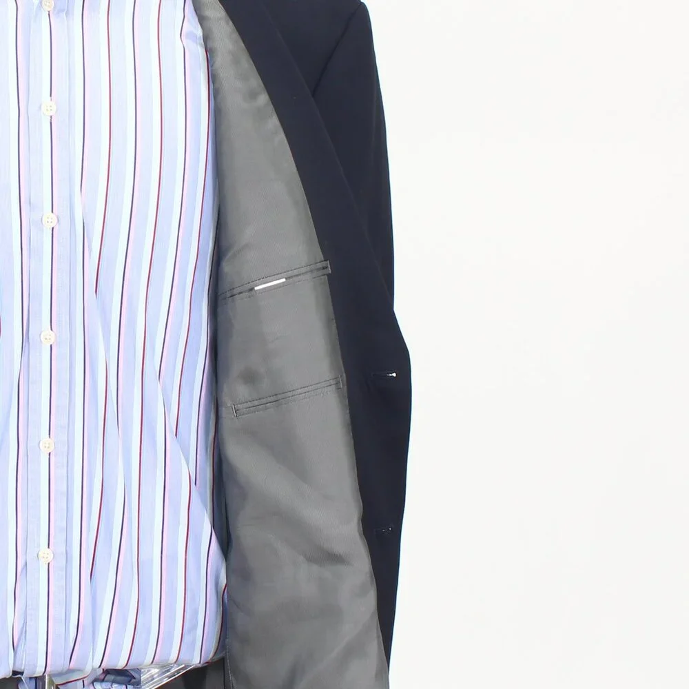 Calvin Klein 48R Navy Solid 2-Button Sport Coat Blazer Jacket T805
